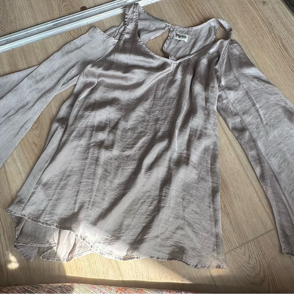 Show Me Your MuMu Light Tan Blouse